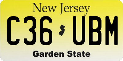 NJ license plate C36UBM