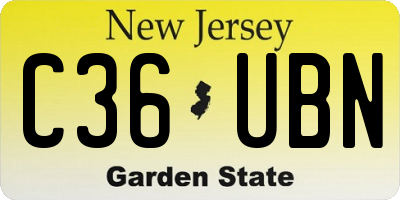 NJ license plate C36UBN