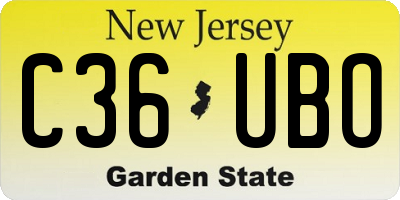NJ license plate C36UBO