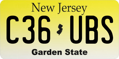NJ license plate C36UBS