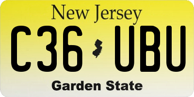 NJ license plate C36UBU