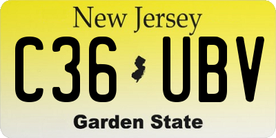 NJ license plate C36UBV
