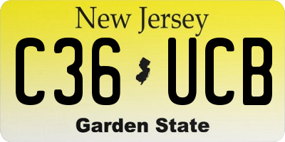 NJ license plate C36UCB