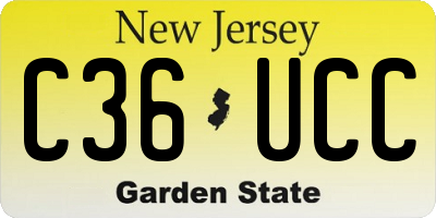 NJ license plate C36UCC