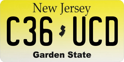 NJ license plate C36UCD
