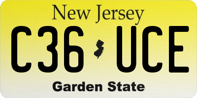 NJ license plate C36UCE