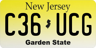 NJ license plate C36UCG