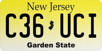 NJ license plate C36UCI