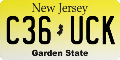 NJ license plate C36UCK