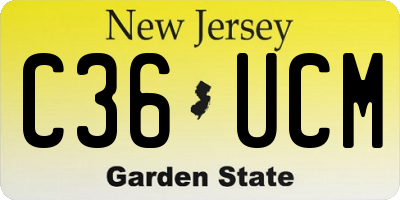 NJ license plate C36UCM