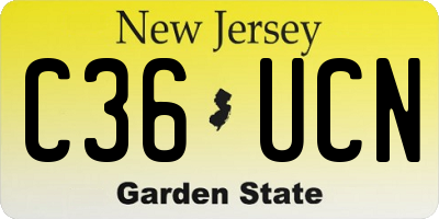 NJ license plate C36UCN