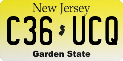 NJ license plate C36UCQ
