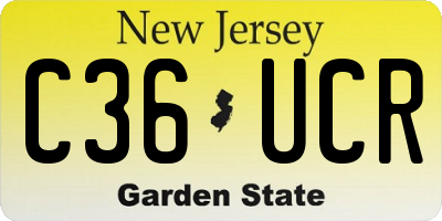 NJ license plate C36UCR