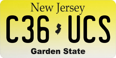 NJ license plate C36UCS
