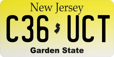 NJ license plate C36UCT