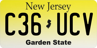 NJ license plate C36UCV