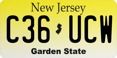 NJ license plate C36UCW