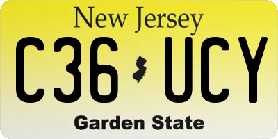 NJ license plate C36UCY
