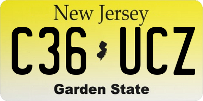 NJ license plate C36UCZ