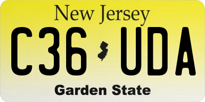NJ license plate C36UDA