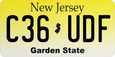 NJ license plate C36UDF
