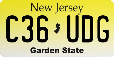 NJ license plate C36UDG
