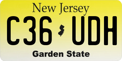 NJ license plate C36UDH