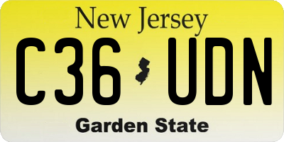 NJ license plate C36UDN