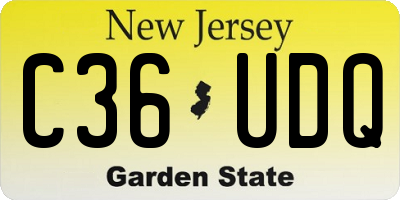 NJ license plate C36UDQ