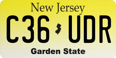 NJ license plate C36UDR