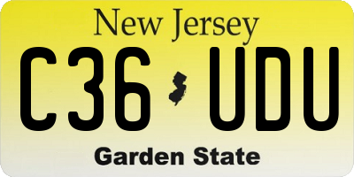 NJ license plate C36UDU