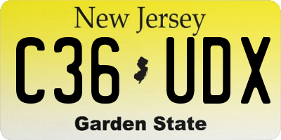 NJ license plate C36UDX