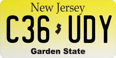 NJ license plate C36UDY