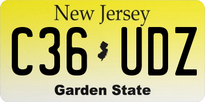 NJ license plate C36UDZ