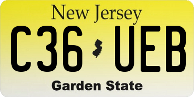 NJ license plate C36UEB