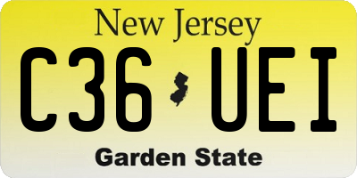 NJ license plate C36UEI