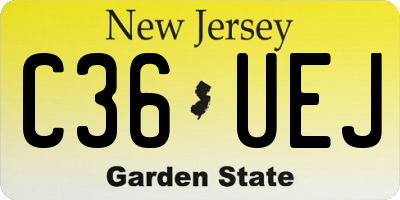 NJ license plate C36UEJ