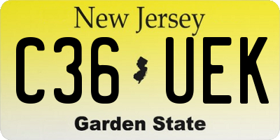 NJ license plate C36UEK