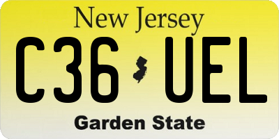 NJ license plate C36UEL