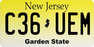 NJ license plate C36UEM