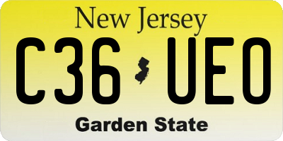 NJ license plate C36UEO