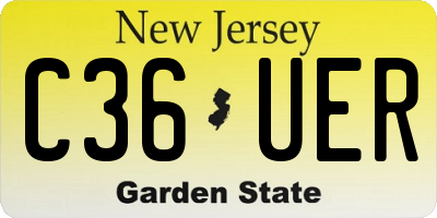 NJ license plate C36UER