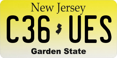 NJ license plate C36UES
