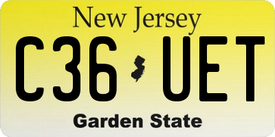 NJ license plate C36UET