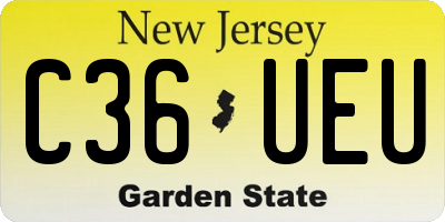 NJ license plate C36UEU