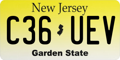 NJ license plate C36UEV