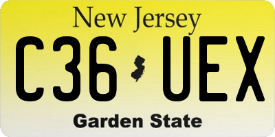NJ license plate C36UEX