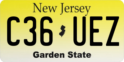 NJ license plate C36UEZ