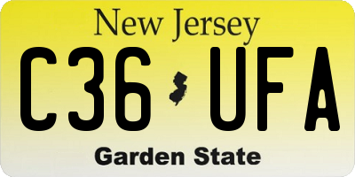 NJ license plate C36UFA