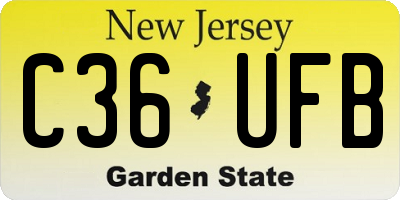 NJ license plate C36UFB